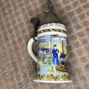 Vintage Kaiser navy military beer stein
